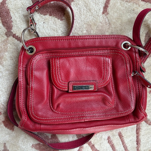 Tignanello Red Crossbody Bag with Builtin Wallet - Picture 1 of 4